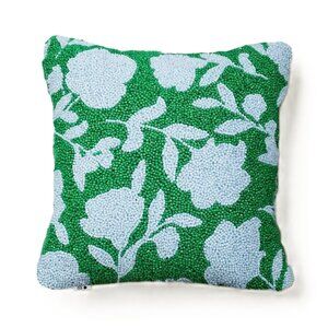 kate spade Green and Light Blue Floral Accent Pillow